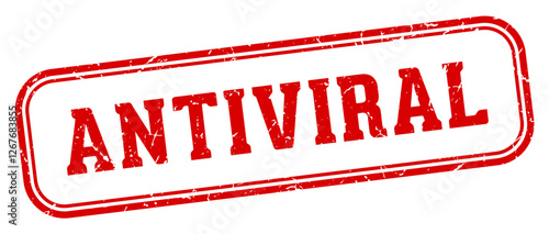 antiviral stamp. antiviral rectangular stamp on white background