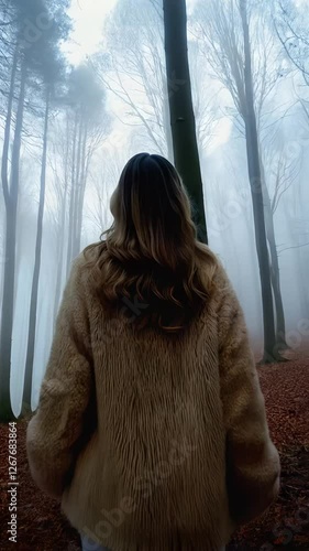 Woman in the Misty Forest