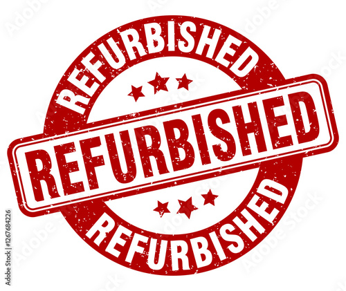 refurbished stamp. refurbished label. round grunge sign