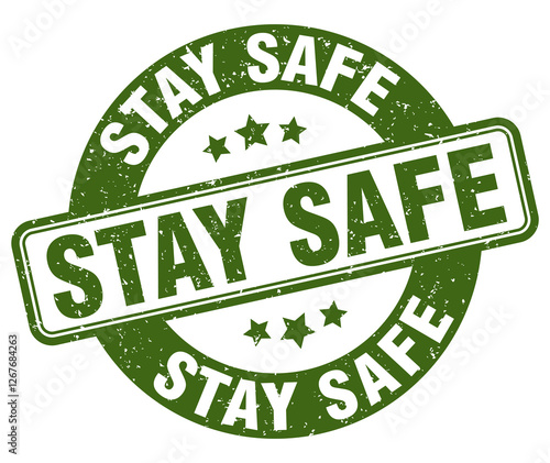 stay safe stamp. stay safe label. round grunge sign