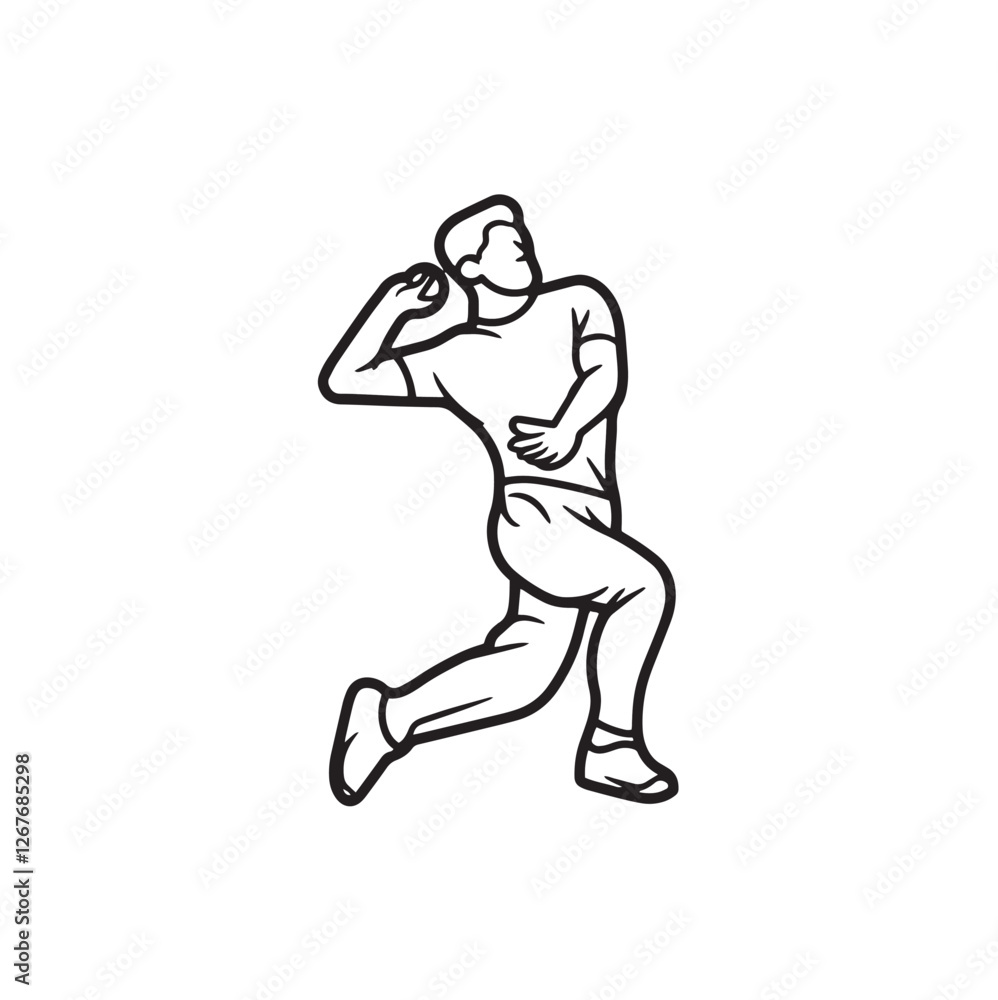 Fototapeta premium Cricket playing bowler - bowling illustration