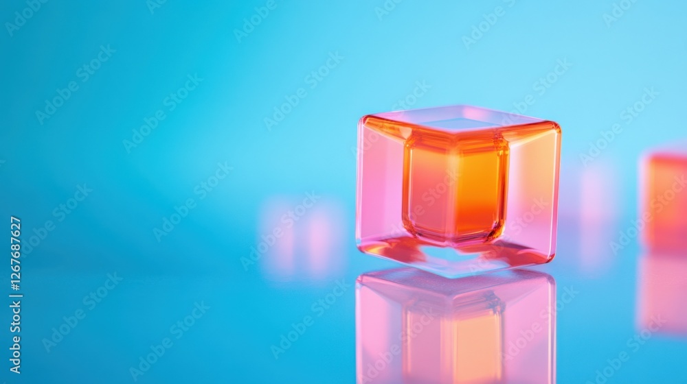 abstract translucent cubes on a blue background abstract translucent cubes on a blue background