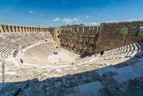 Fototapeta Naklejka Na Ścianę i Meble -  Aspendos antique Roman theater in Antalya, Turkey