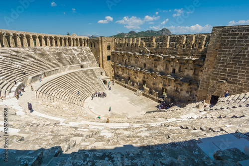 Fototapeta Naklejka Na Ścianę i Meble -  Aspendos antique Roman theater in Antalya, Turkey
