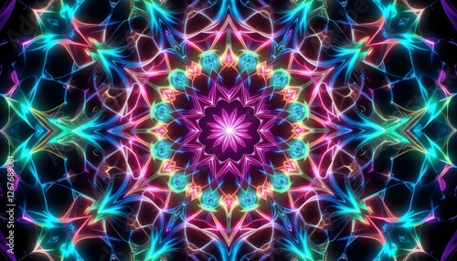 Futuristic Geometric Pattern Background, abstract background with glowing circles