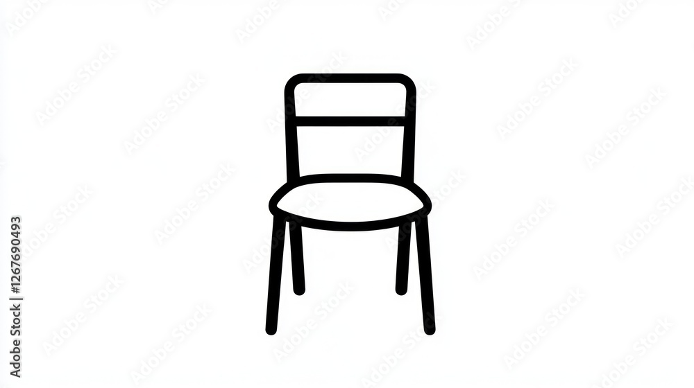 Fototapeta premium Simple chair design, isolated on white, for furniture catalog