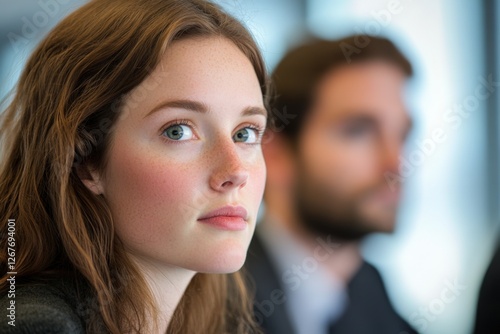 Wallpaper Mural Woman at Business Meeting Looking at Camera Torontodigital.ca