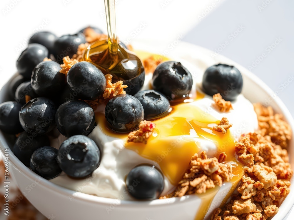 Yogurt with Blueberries and Granola with Honey Yogurt with Blueberries and Granola with Honey