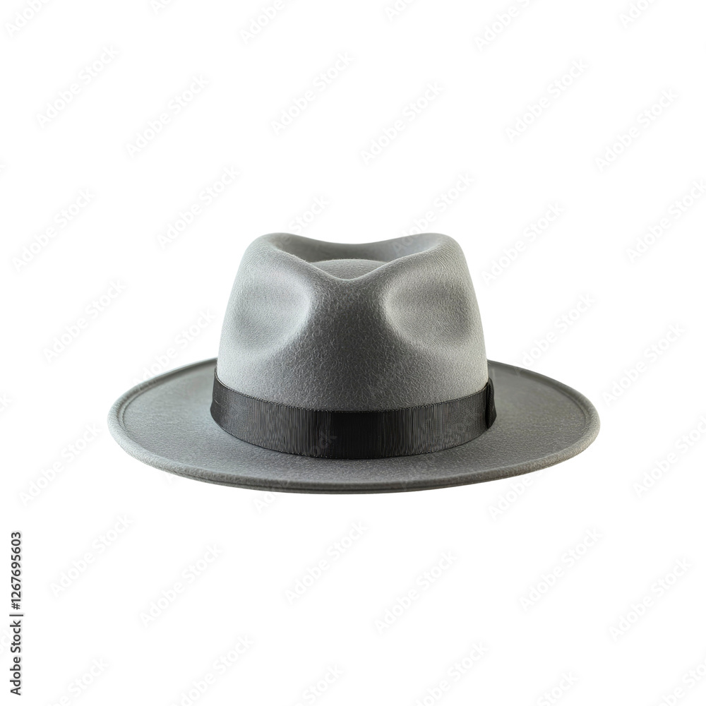 Stylish Grey Fedora Hat with Black Band - Classic Men's Fashion Accessory Stylish Grey Fedora Hat with Black Band - Classic Men's Fashion Accessory