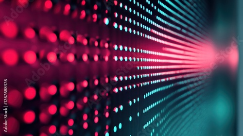 Wallpaper Mural Abstract Digital Data Stream: Pink and Teal Light Patterns Torontodigital.ca