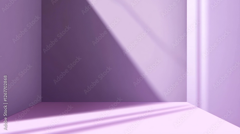 Sunlight illuminates a lavender room corner. Sunlight illuminates a lavender room corner.