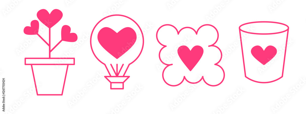 sweet love icon sheet simple design element illustration/ valentines element sweet love icon sheet simple design element illustration/ valentines element