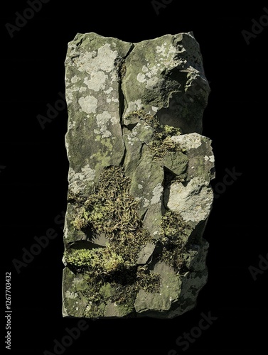 Moss Covered Rock Stone Ancient Weathered Texture Detail Natural