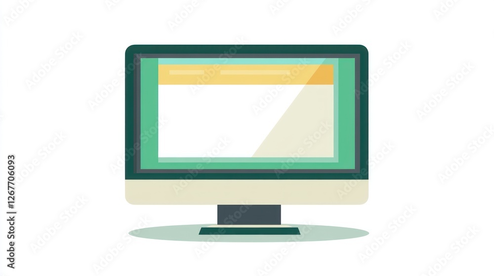 Computer monitor display screen, modern flat design Computer monitor display screen, modern flat design