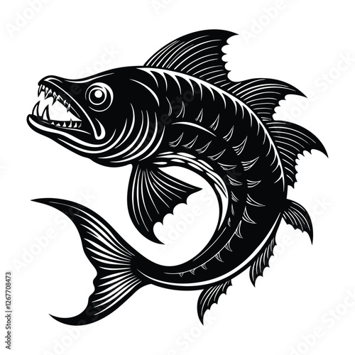 tail bent predatory fish.