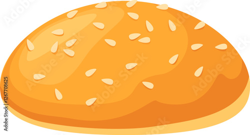 Golden burger bun, topped with sesame seeds, offering a delicious base for a mouthwatering culinary masterpiece, perfect for any meal or snack craving