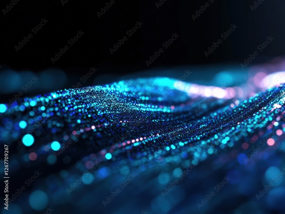 Abstract Blue Glittering Waves Background Abstract Blue Glittering Waves Background