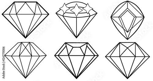 gem Coloring Page Printable Line Art Drawing