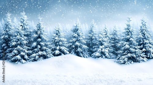 Wallpaper Mural Serene Snowy Winter Landscape with Blurred Forest and Falling Snowflakes Torontodigital.ca