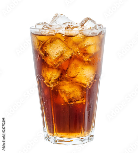 Refreshing Ice Cold Cola Drink in Glass