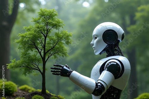 robot plant real trees 