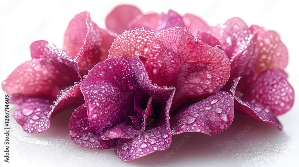 Close-up view of vibrant lolo-rosso lettuce leaves with water droplets on white background Close-up view of vibrant lolo-rosso lettuce leaves with water droplets on white background
