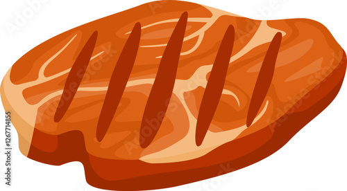 Grilled pork chop meat showcasing enticing grill marks, perfectly cooked and ready for enjoyment as part of a flavorful and satisfying meal experience