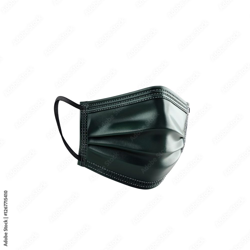 Dark Green Protective Face Mask - 3D Render Dark Green Protective Face Mask - 3D Render