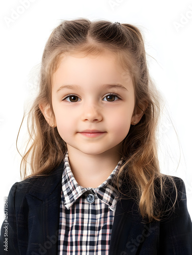 Wallpaper Mural Portrait girl ID photo on white background Torontodigital.ca