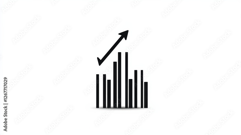 growth chart with arrow on white background growth chart with arrow on white background