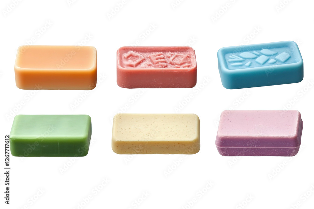 soap bars set on white background soap bars set on white background
