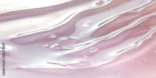 A translucent layer of waterbased gel spreading on smooth skin, ultraclear and dewy, photorealistic, isolated on white background photo