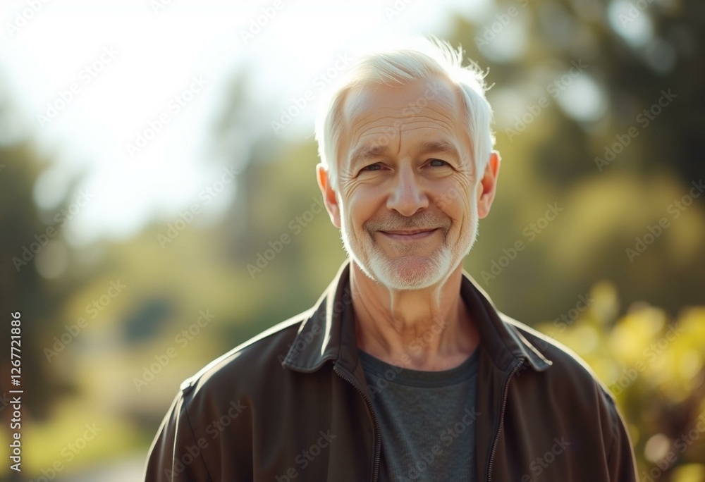 Photorealistic outdoor portrait of an old man in natural light Photorealistic outdoor portrait of an old man in natural light