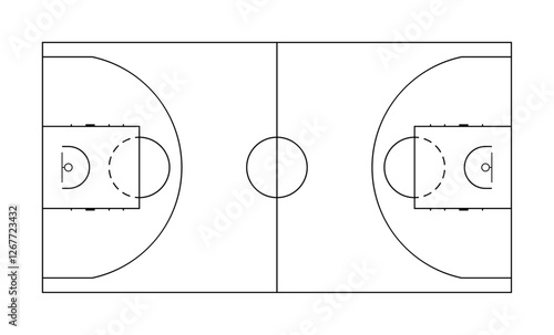 Basketball court original standard proportions and dimensions