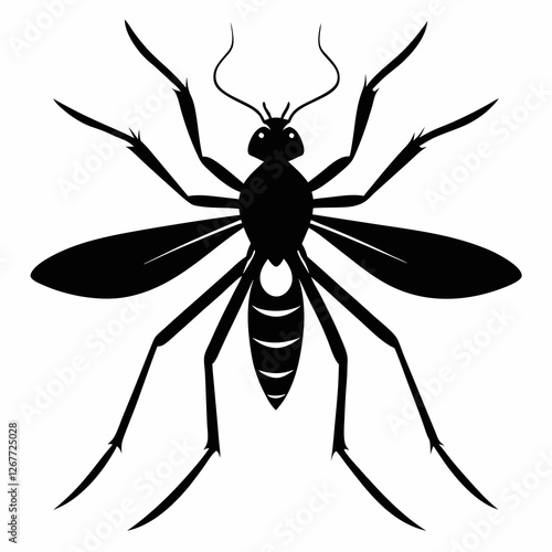 Mosquito vector silhouette black design white background