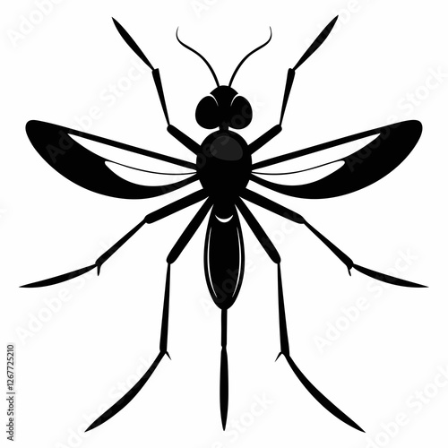 Mosquito vector silhouette black design white background