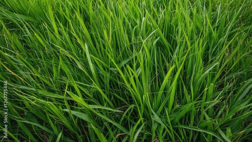Lush green grass with tall blades in a natural setting showcasing vibrant vegetation and natural growth patterns with Copy Space Lush green grass with tall blades in a natural setting showcasing vibrant vegetation and natural growth patterns with Copy Space