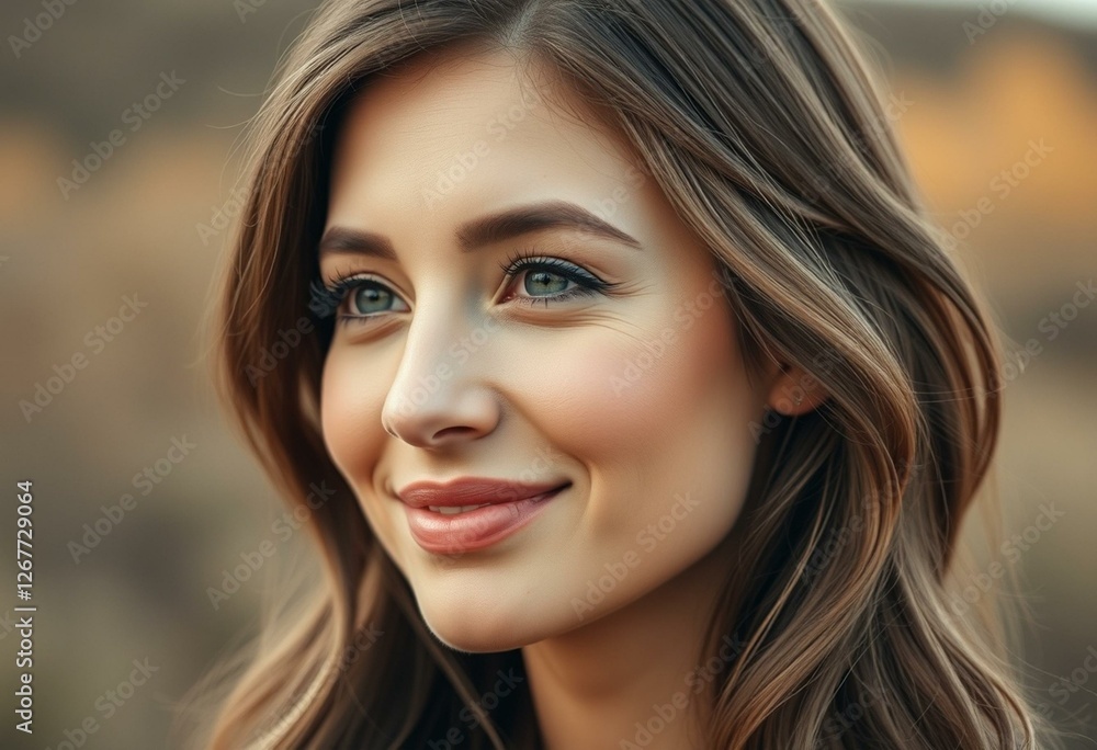 Natural light portrait of a woman with a warm smile Natural light portrait of a woman with a warm smile