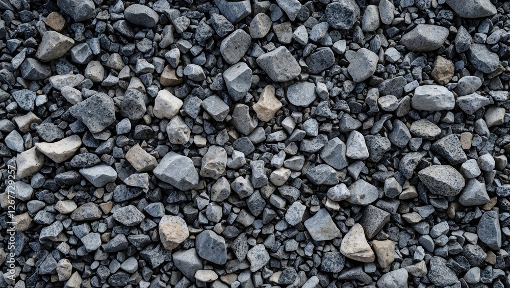 Texture of assorted gravel and stones in various sizes and shades of gray and beige suitable for background use with Copy Space Texture of assorted gravel and stones in various sizes and shades of gray and beige suitable for background use with Copy Space