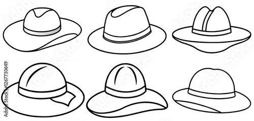 hat  Coloring Page Printable Line Art Drawing