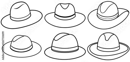 hat  Coloring Page Printable Line Art Drawing