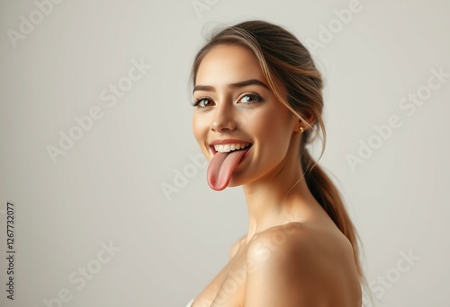 Photorealistic portrait of a young woman