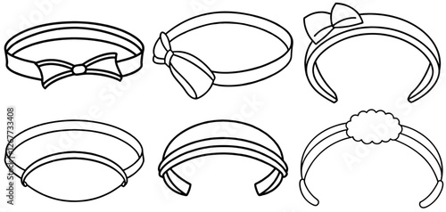 headband Coloring Page Printable Line Art Drawing 