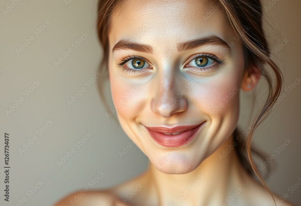 Naklejka premium Natural light portrait of a woman with a relaxed expression