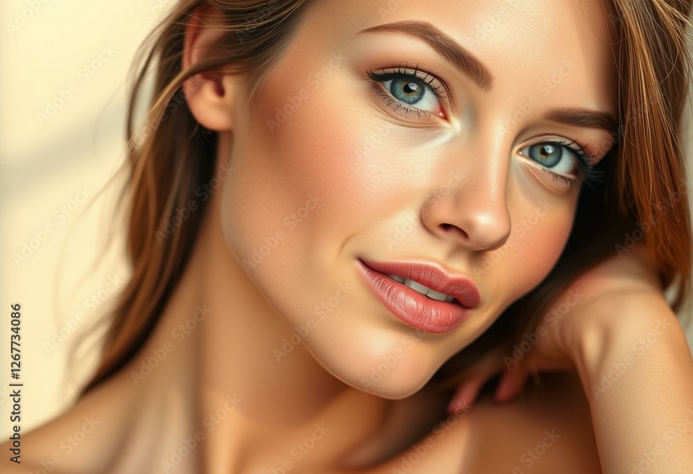 Fototapeta premium Natural light portrait of a woman without makeup