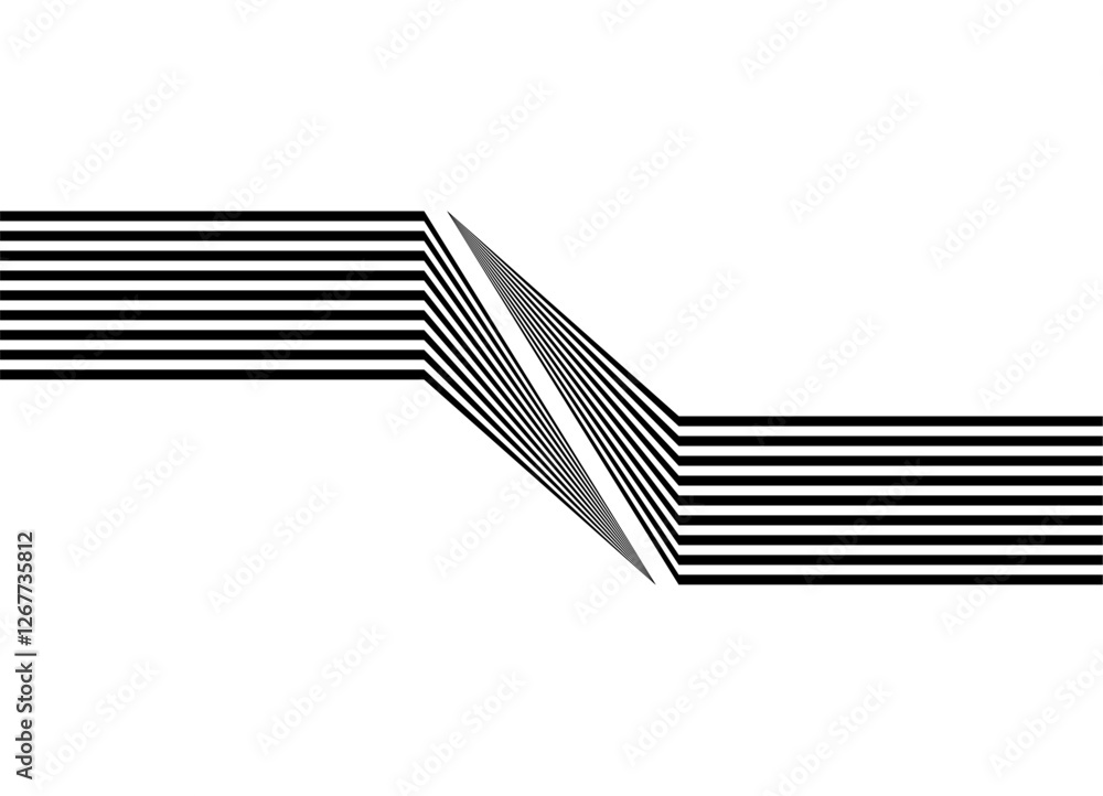 Modern vector pattern of sharp black parallel lines on white background in retro style. Trendy design element. Vector striped background. Modern vector pattern of sharp black parallel lines on white background in retro style. Trendy design element. Vector striped background.