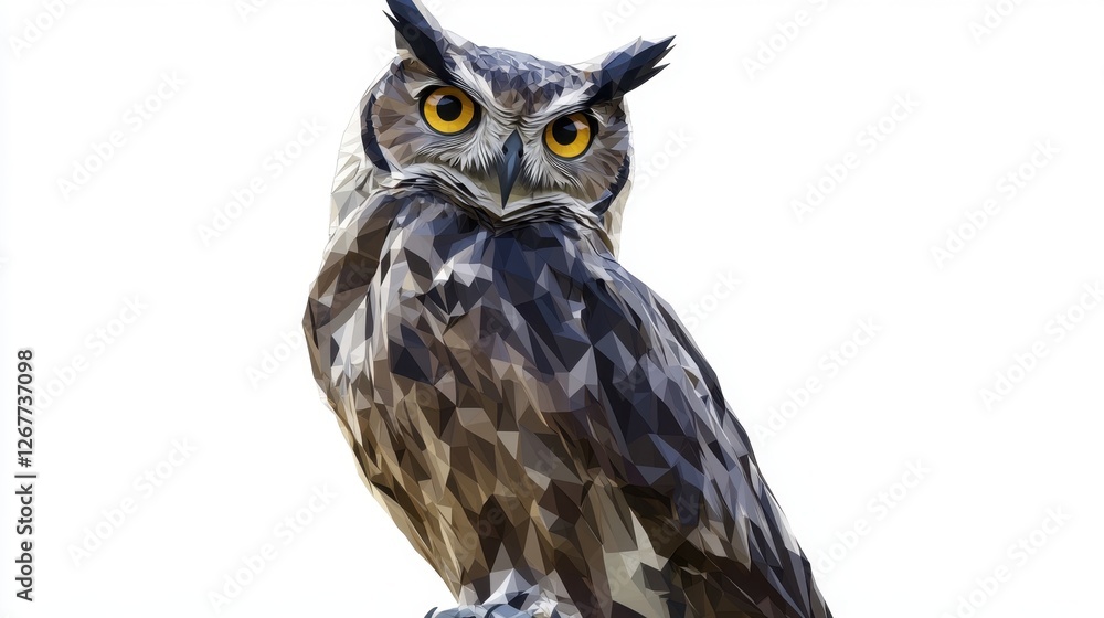 Obraz premium Wildlife Photography of Majestic Owl: Detailing Nature's Nocturnal Raptor with Vibrant, Textured Feathers in Forest Habitat