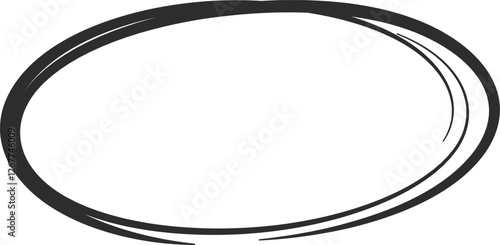 Irregular oval shape emphasizing a particular point, using a hand drawn style with double lines, creating a visually appealing and informal highlight