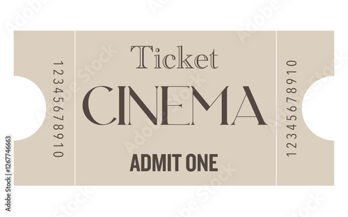 Cinema Ticket, Admit one ticket, vintage ticket