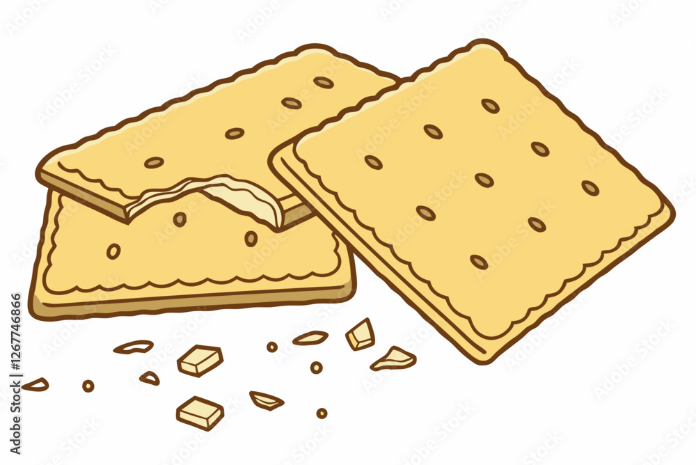 A visually appealing stack of crunchy graham crackers, perfect for desserts or as a snack. A visually appealing stack of crunchy graham crackers, perfect for desserts or as a snack.